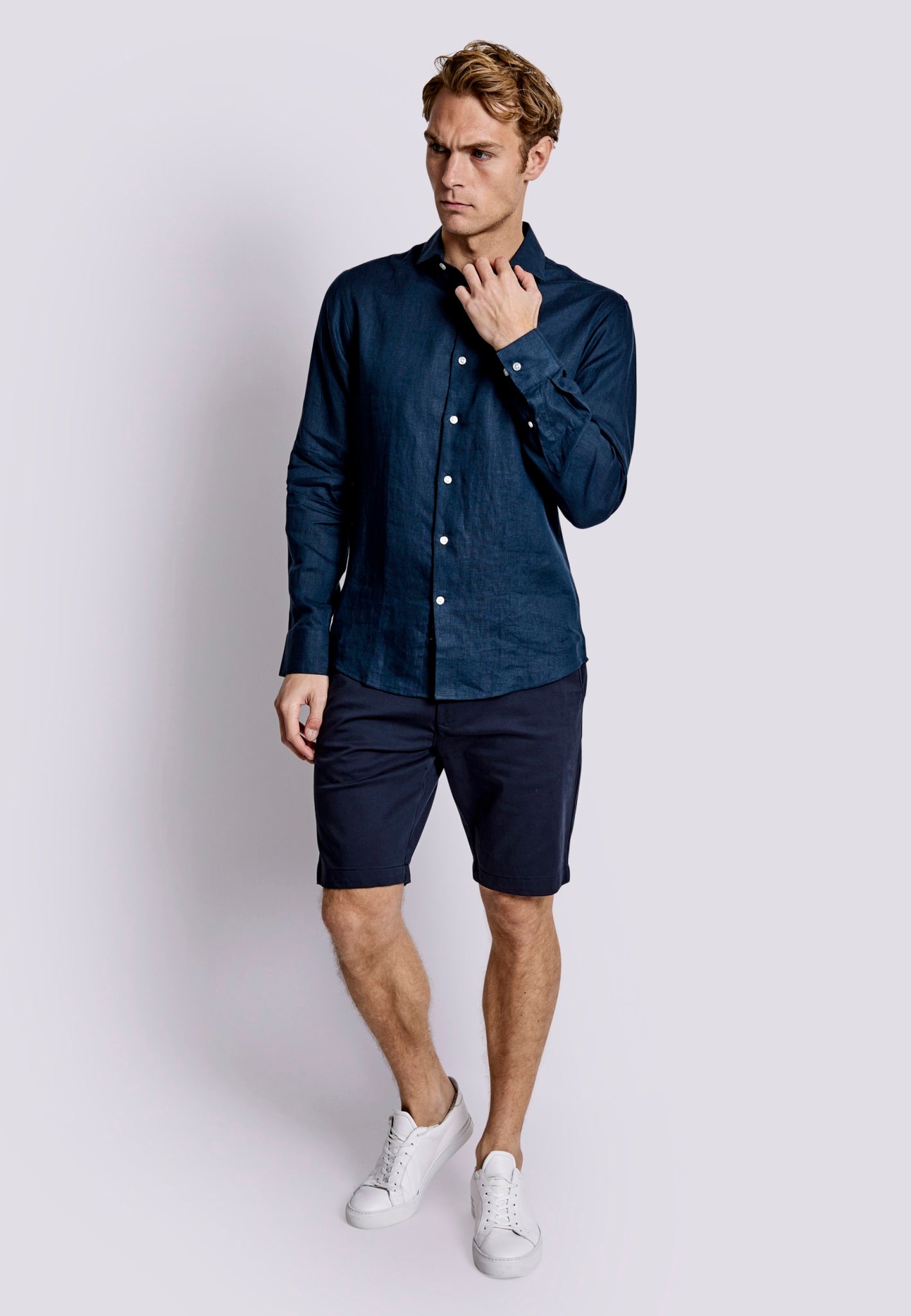 BS Sevilla Casual Slim Fit Skjorta - Marinblå