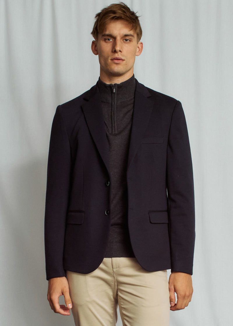 BS Riviere Classic Fit Blazer - Navy