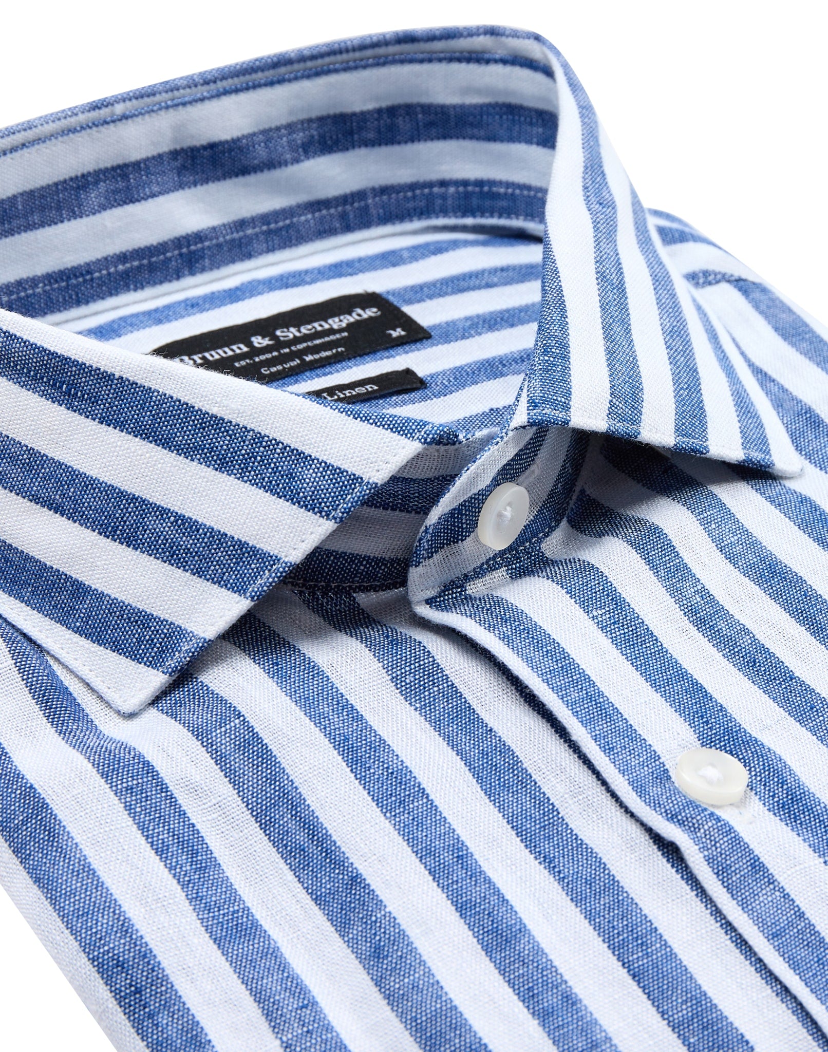 BS Barcelona Casual Modern Fit Skjorta - Blå/Vit