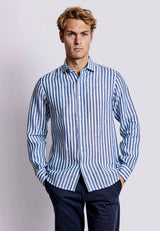 BS Valencia Casual Slim Fit Skjorta - Blue/White