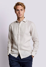 BS Sevilla Casual Slim Fit Skjorta - Sand