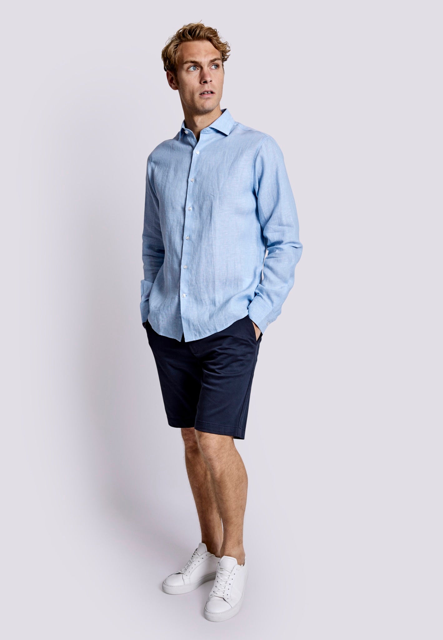 BS Bilbao Casual Modern Fit Skjorta - Ljusblå