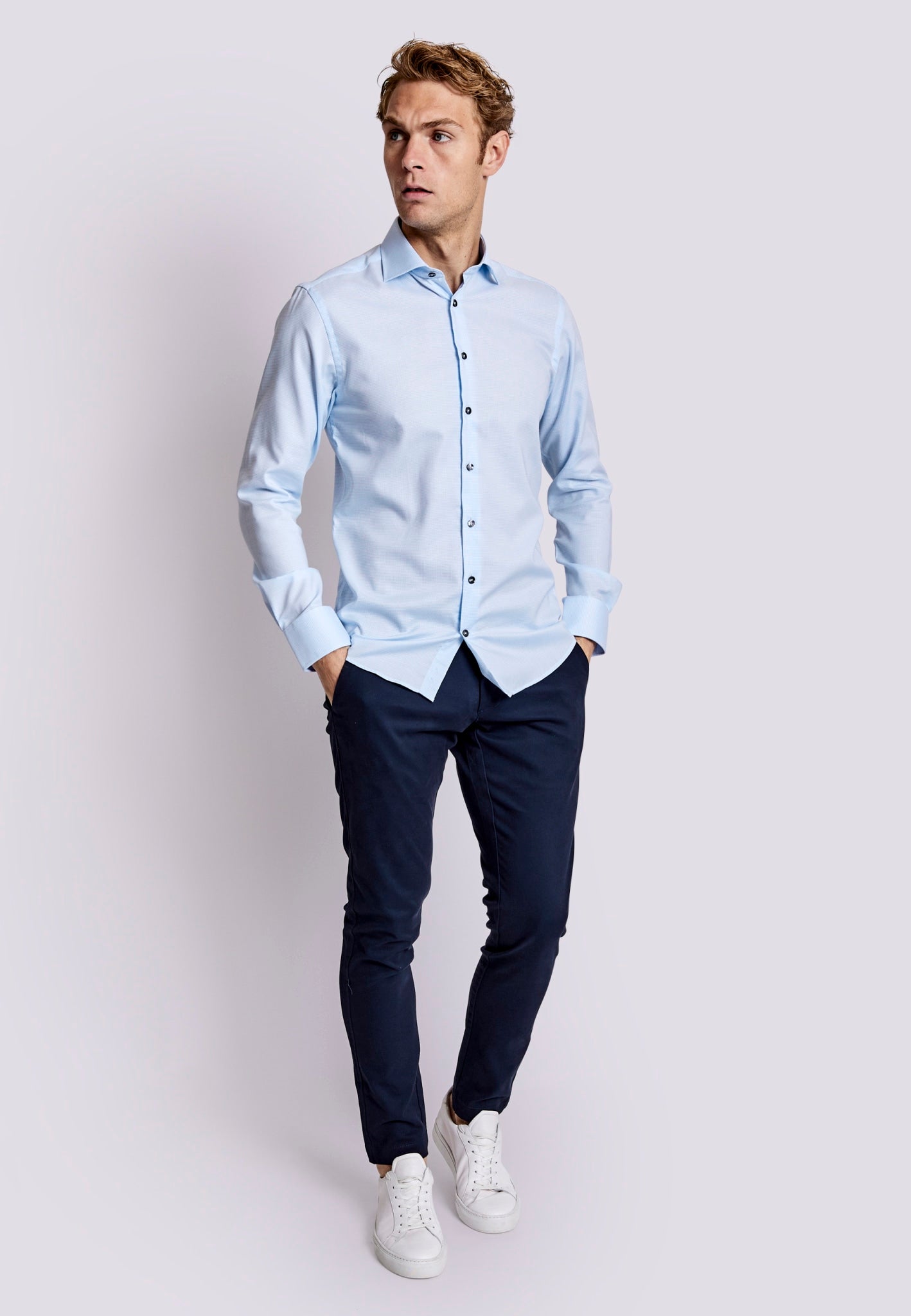 BS Xabi Modern Fit Skjorta - Ljusblå