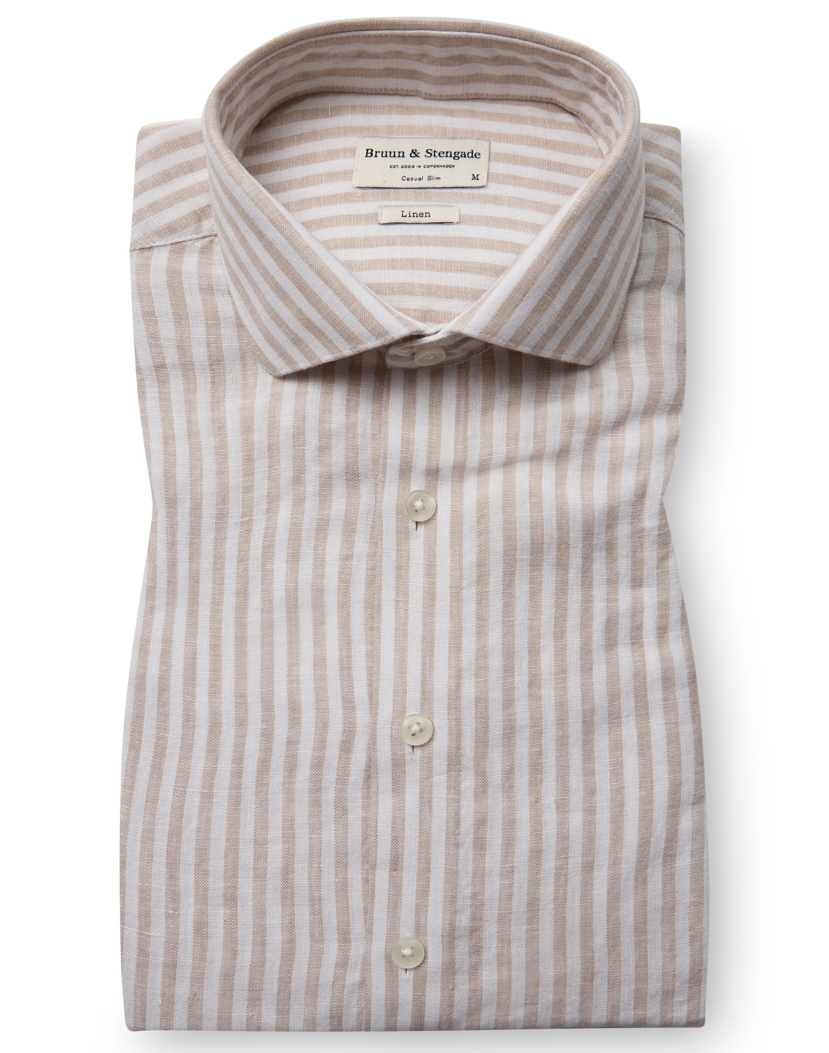 BS Sydney Casual Slim Fit Skjorta - Sand/Vit