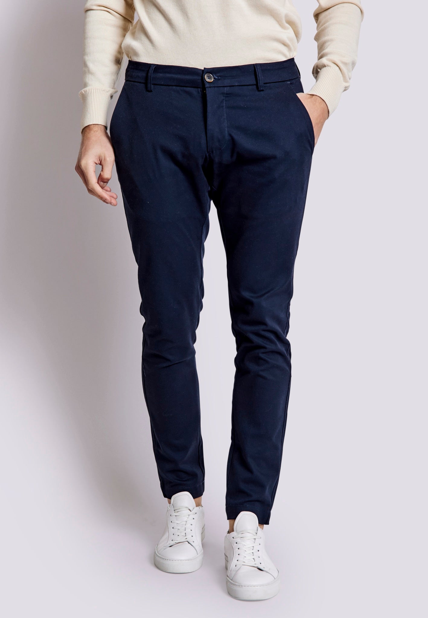 BS Andrik Slim Fit Chinos - Marinblå