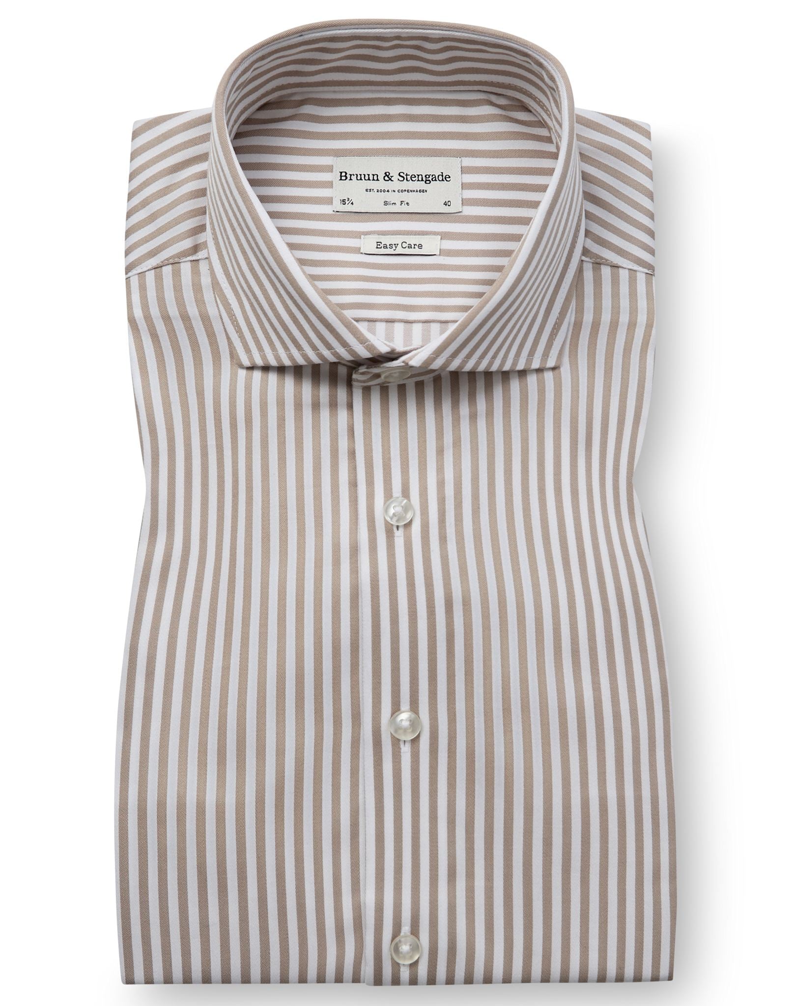 BS Kunkel Slim Fit Skjorta - Sand/White