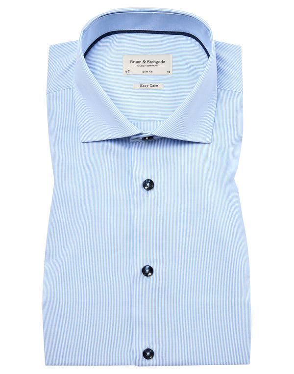 BS Dane Slim Fit Skjorta - Light Blue/White