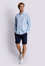 BS Valencia Casual Slim Fit Skjorta - Light Blue/White