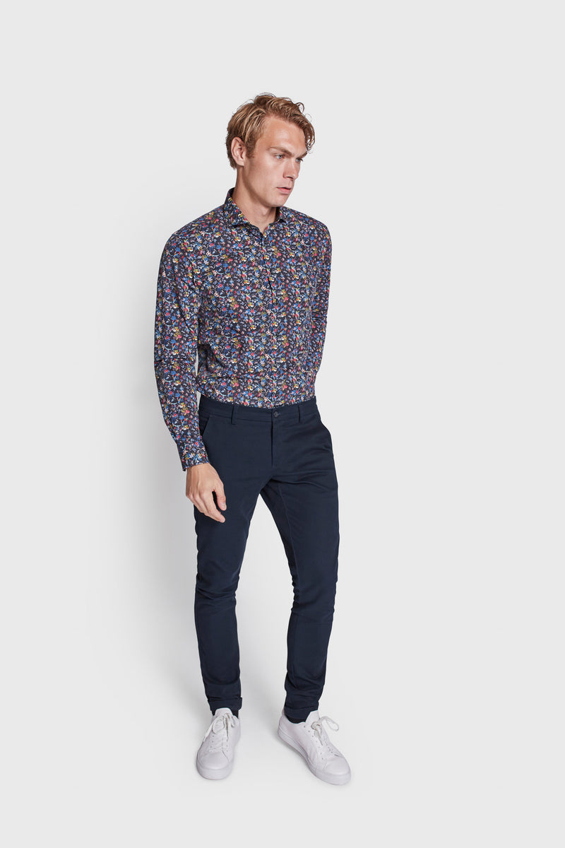 BS Wilczek Slim Fit Skjorta - Dark Blue