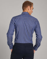BS Conti Modern Fit Skjorta - Dark Blue/White