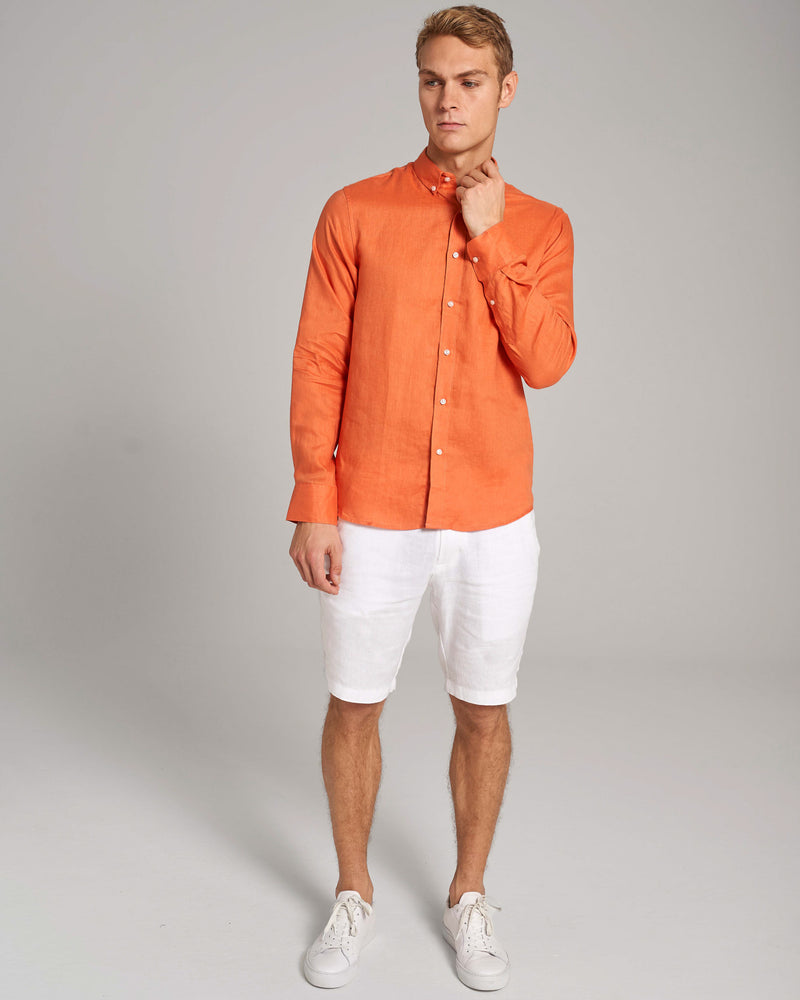 BS Sainz Casual Slim Fit Skjorta - Orange