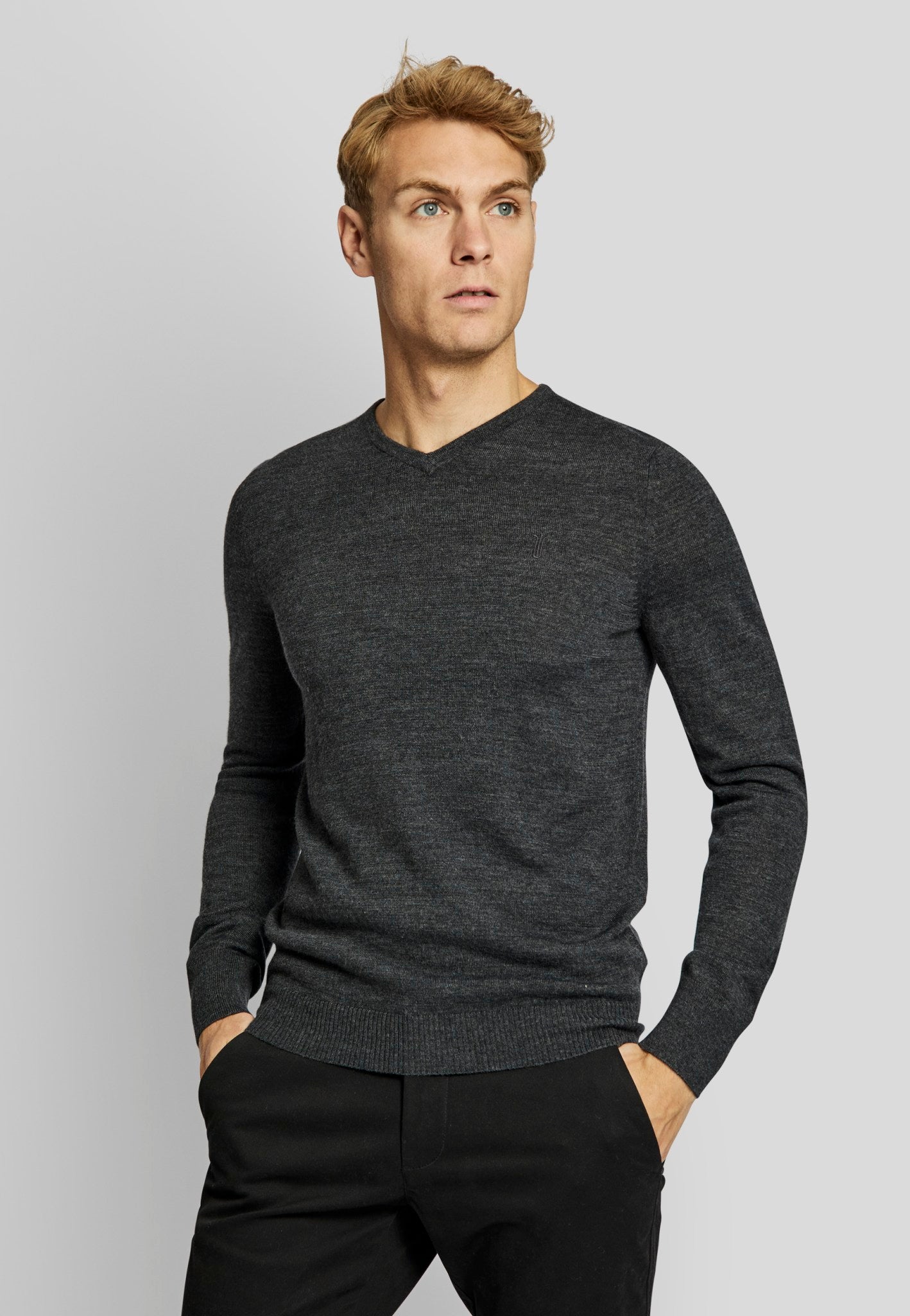 BS Uranus regular fit stickad tröja - Grå