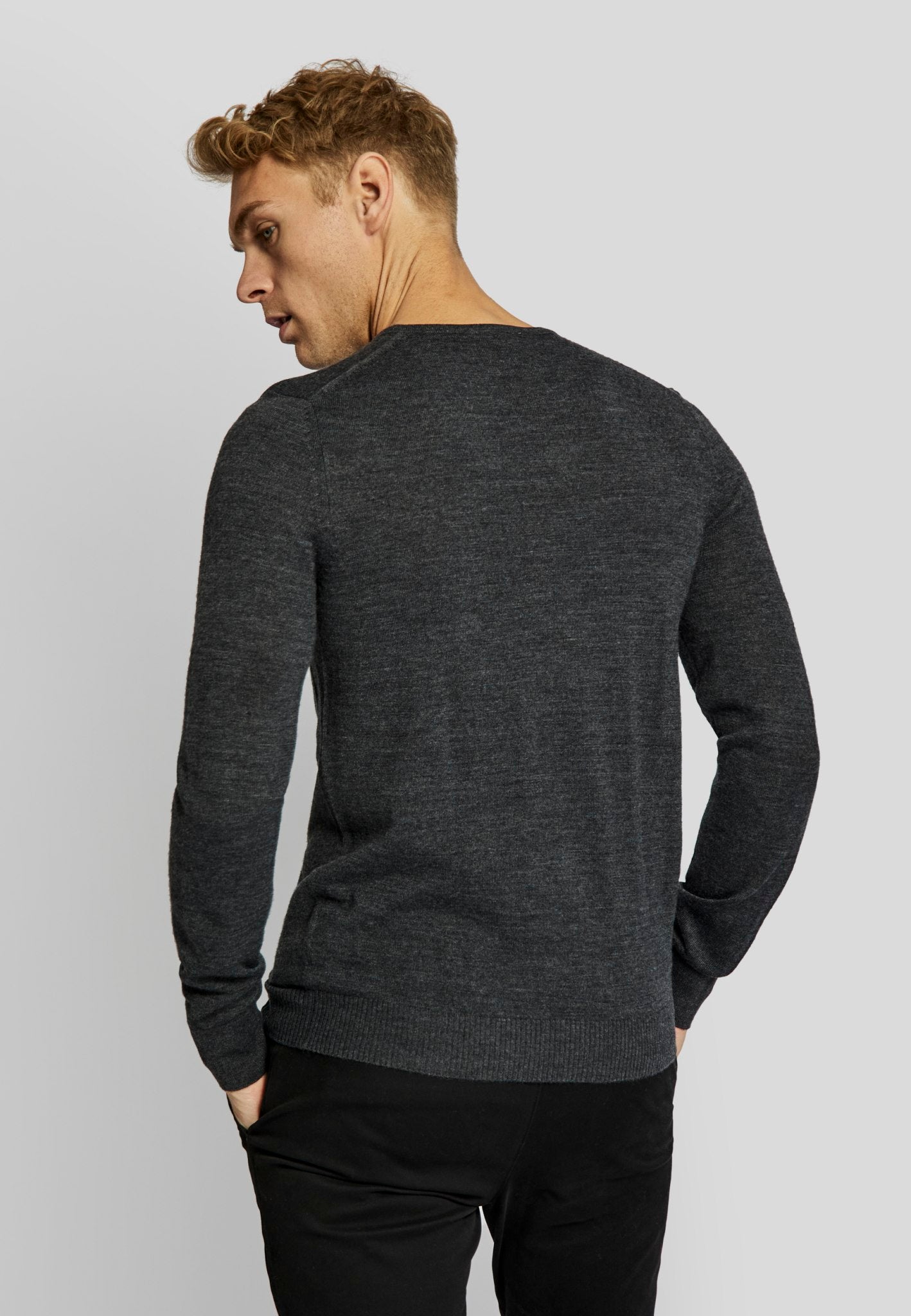 BS Uranus regular fit stickad tröja - Grå