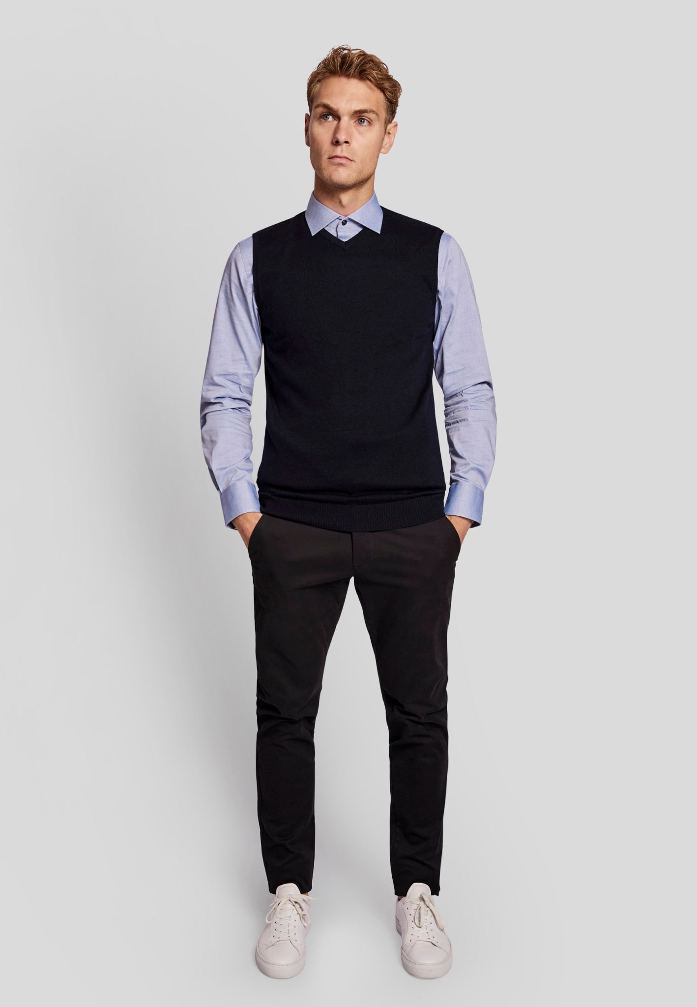 BS Merkur regular fit Stickad tröja - Navy