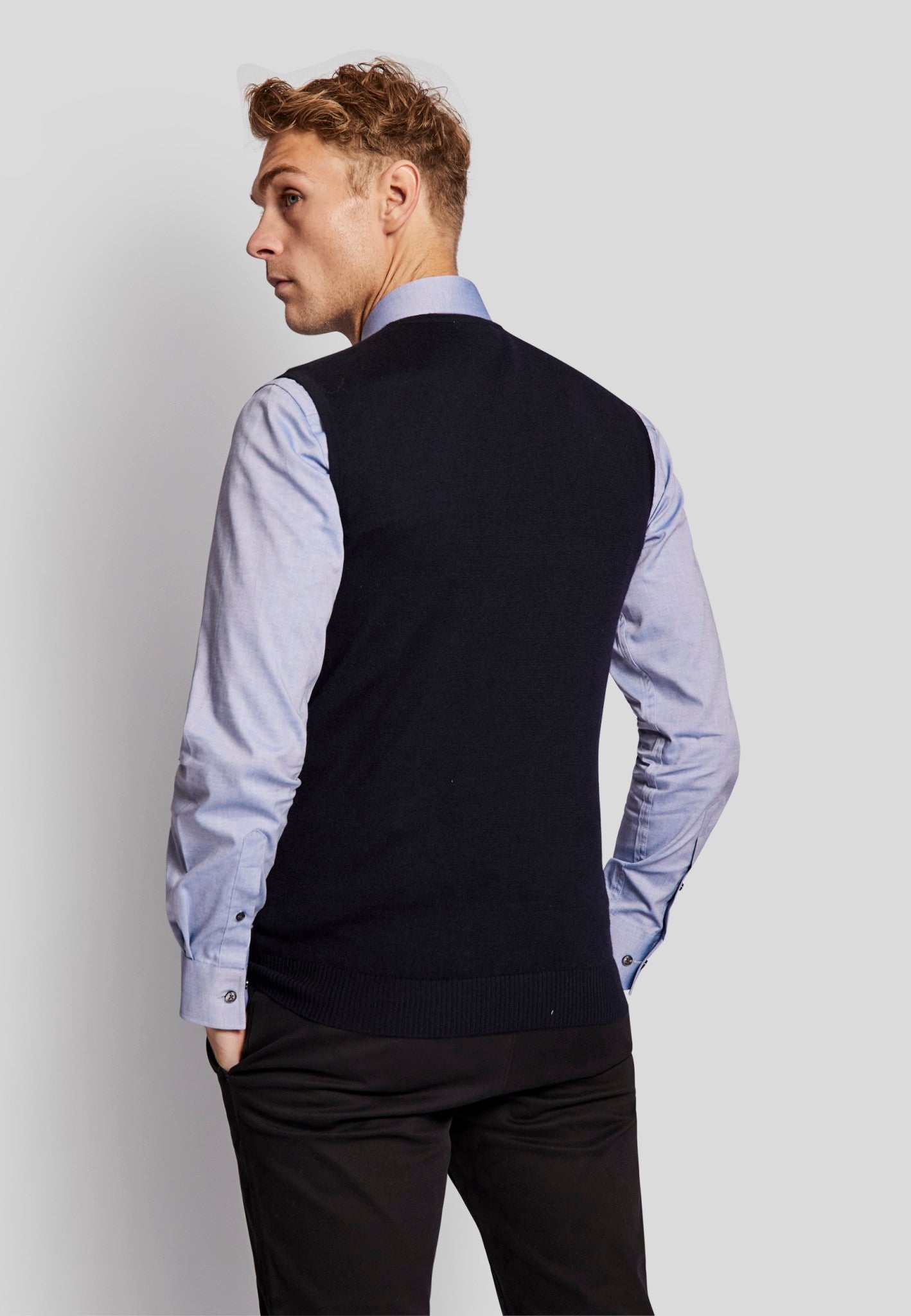 BS Merkur regular fit Stickad tröja - Navy