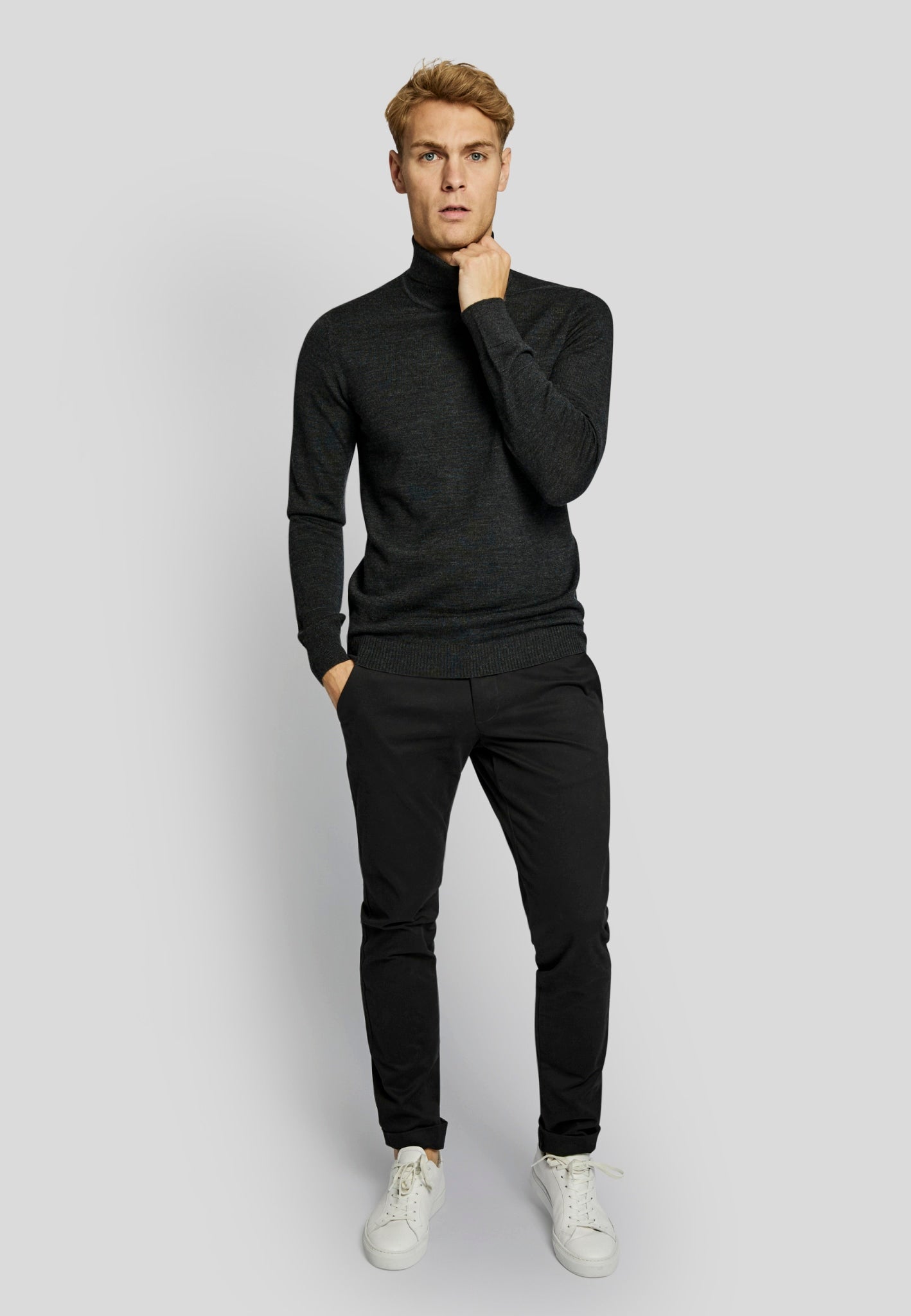 BS Saturn regular fit Stickad tröja - Charcoal