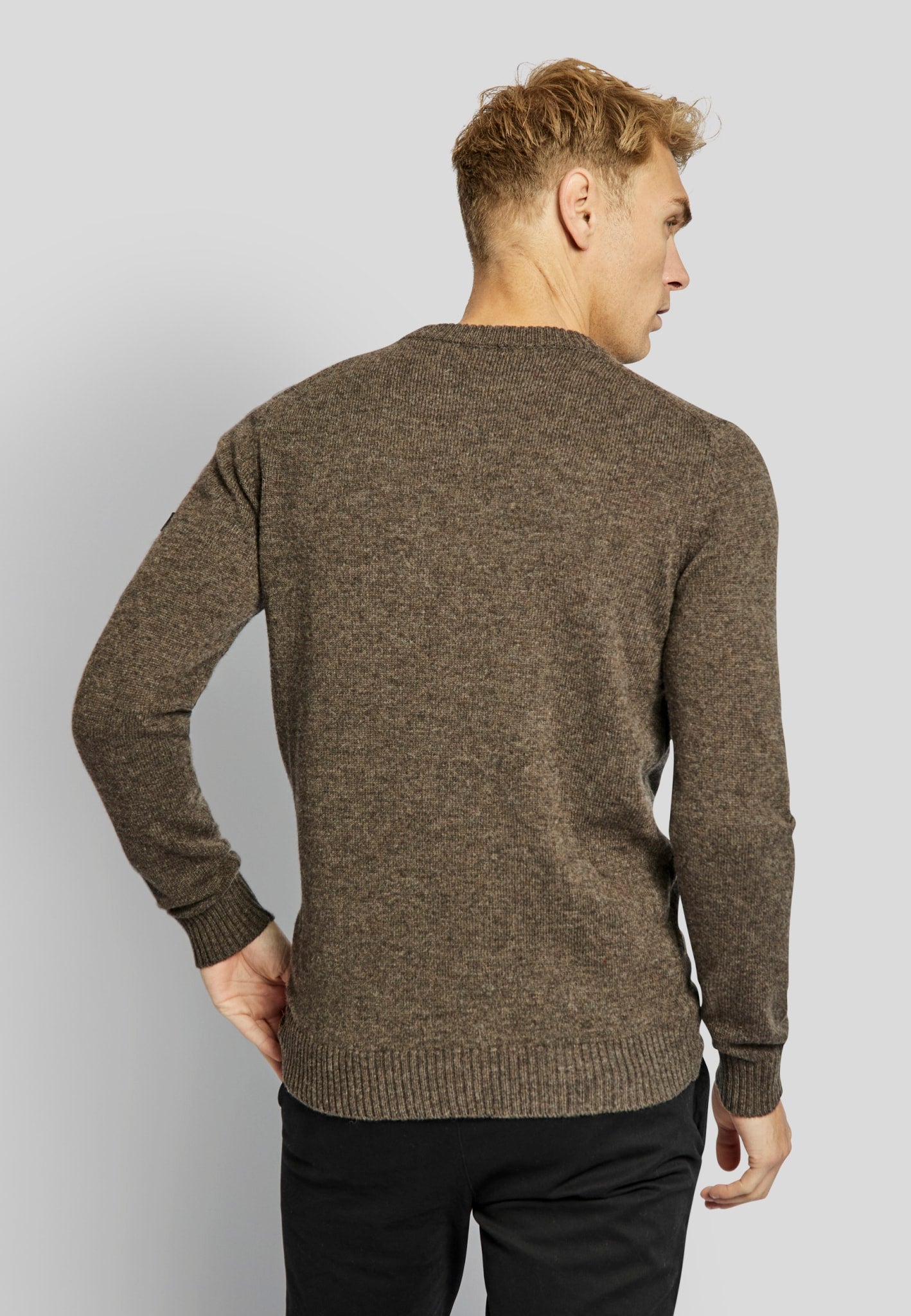 BS Hugo regular fit Stickad tröja - Brown