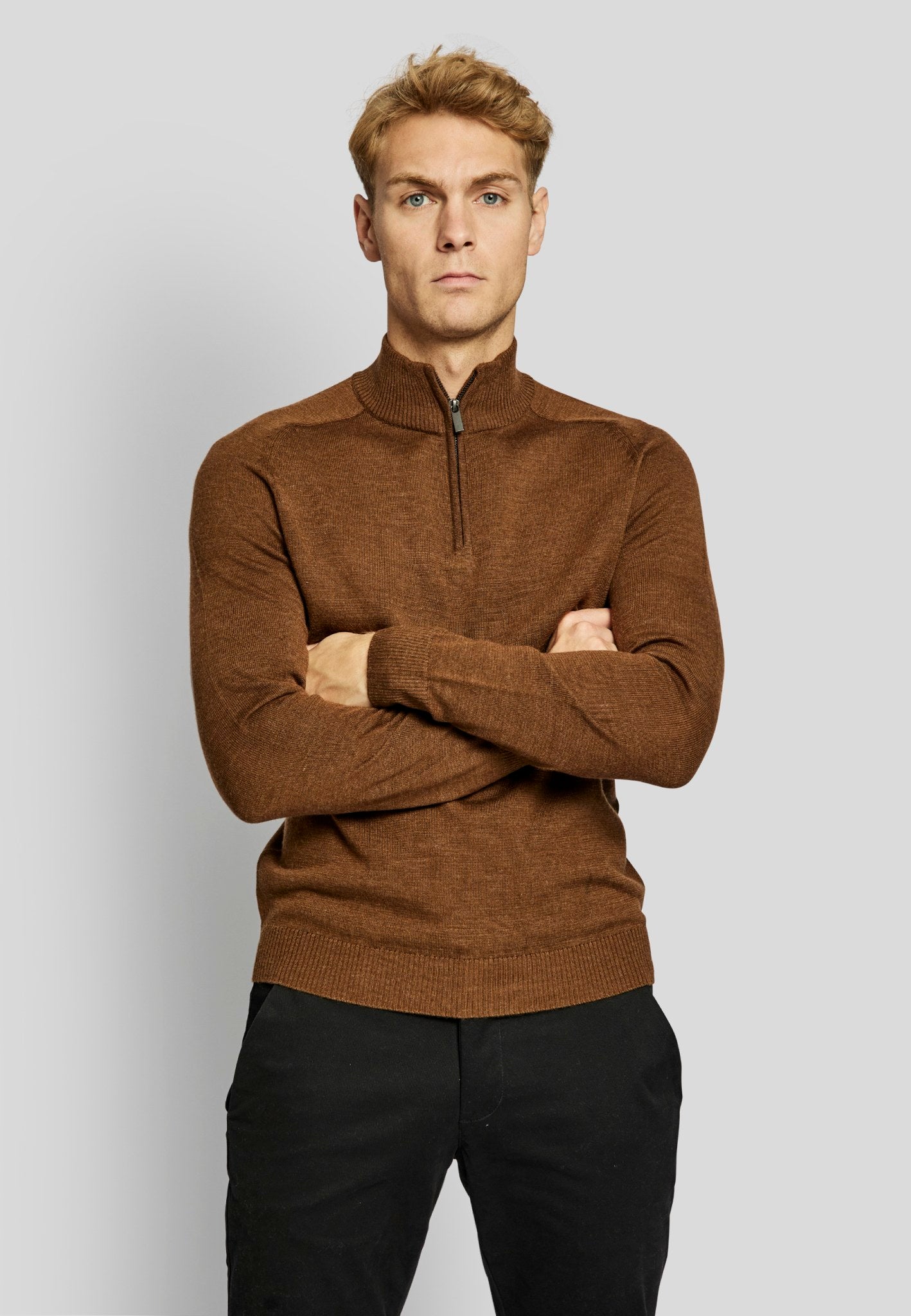 BS Pelle regular fit Strik - Tobacco