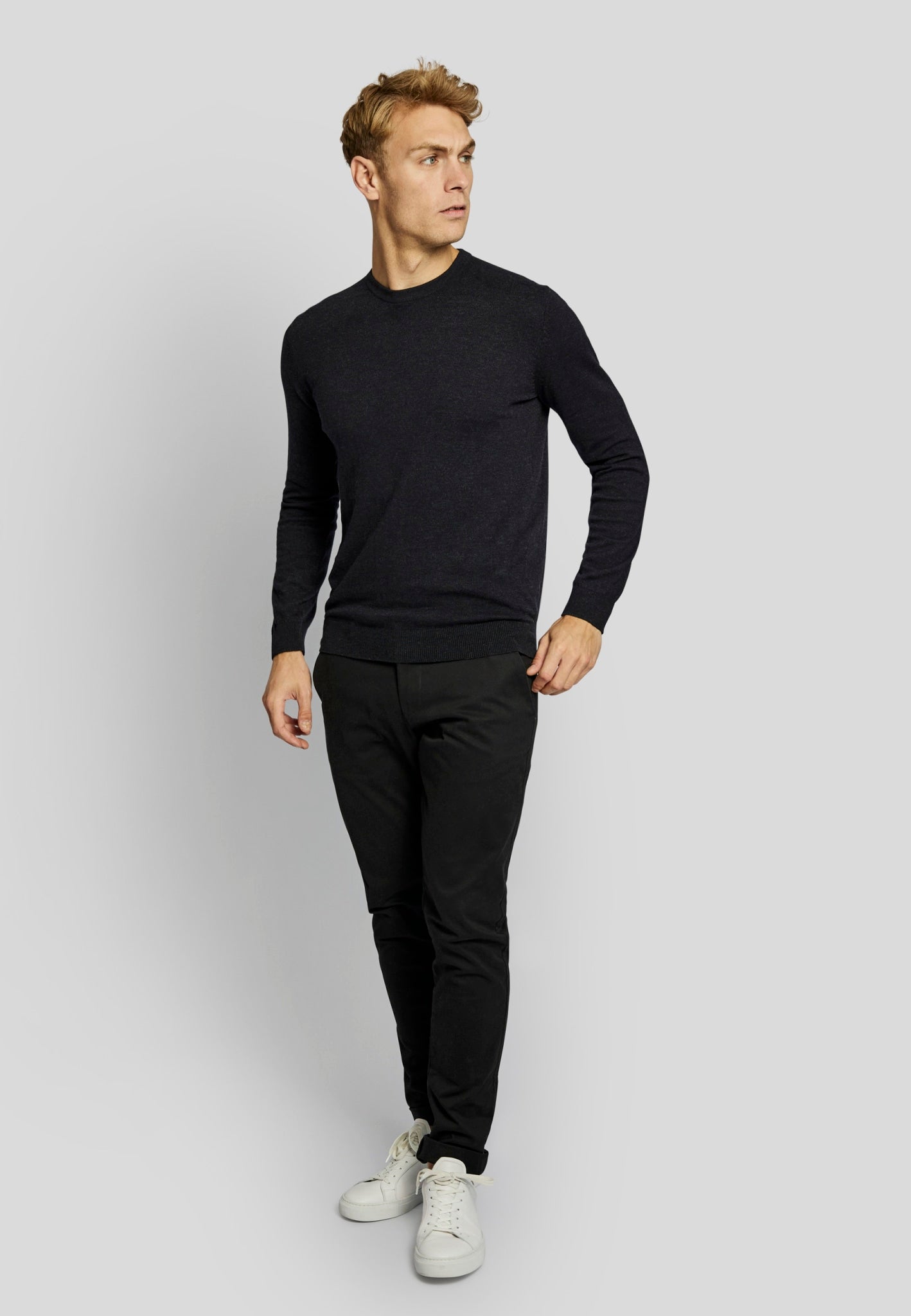 BS Milas regular fit Stickad tröja - Thunder