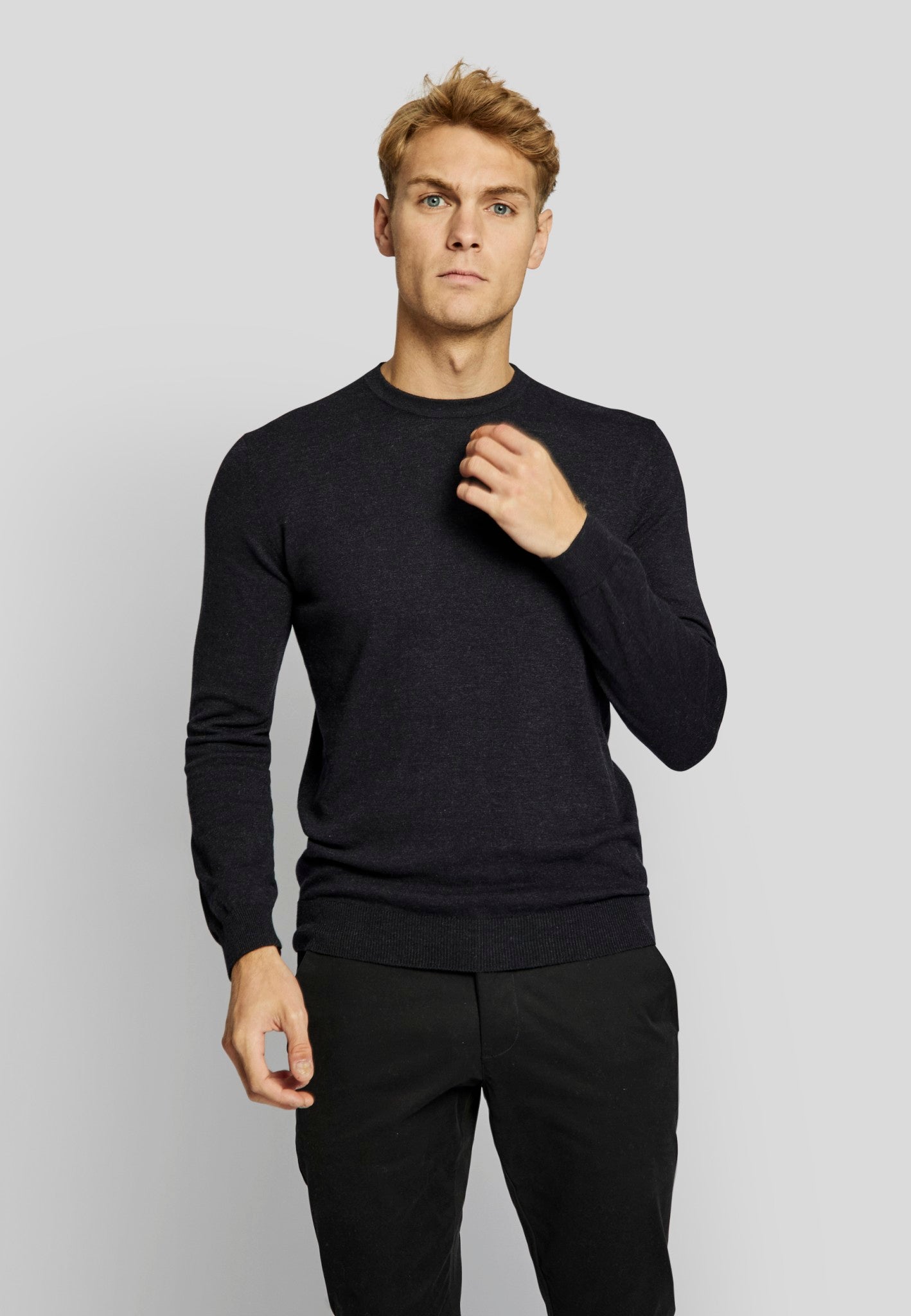 BS Milas regular fit Stickad tröja - Thunder