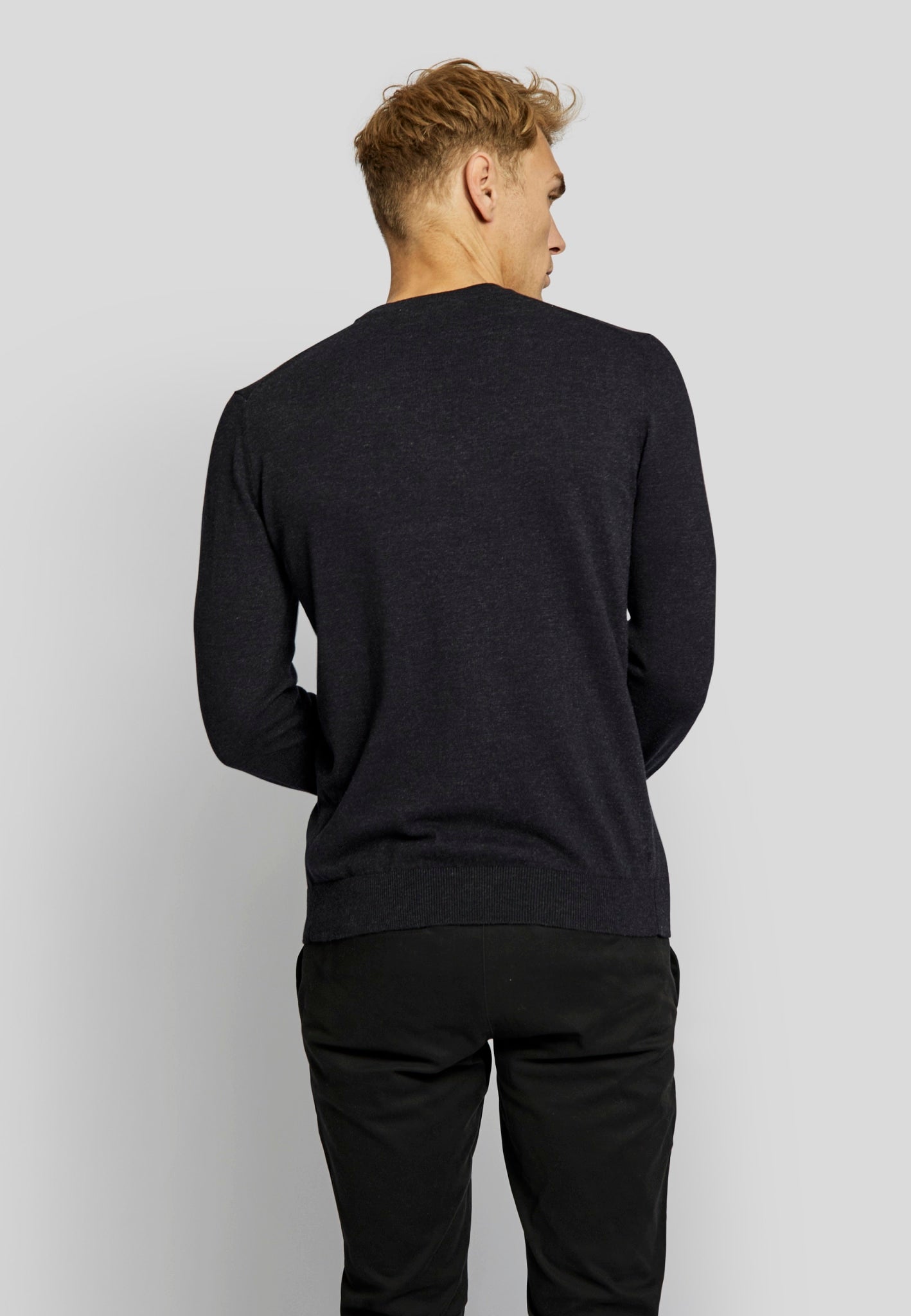 BS Milas regular fit Stickad tröja - Thunder