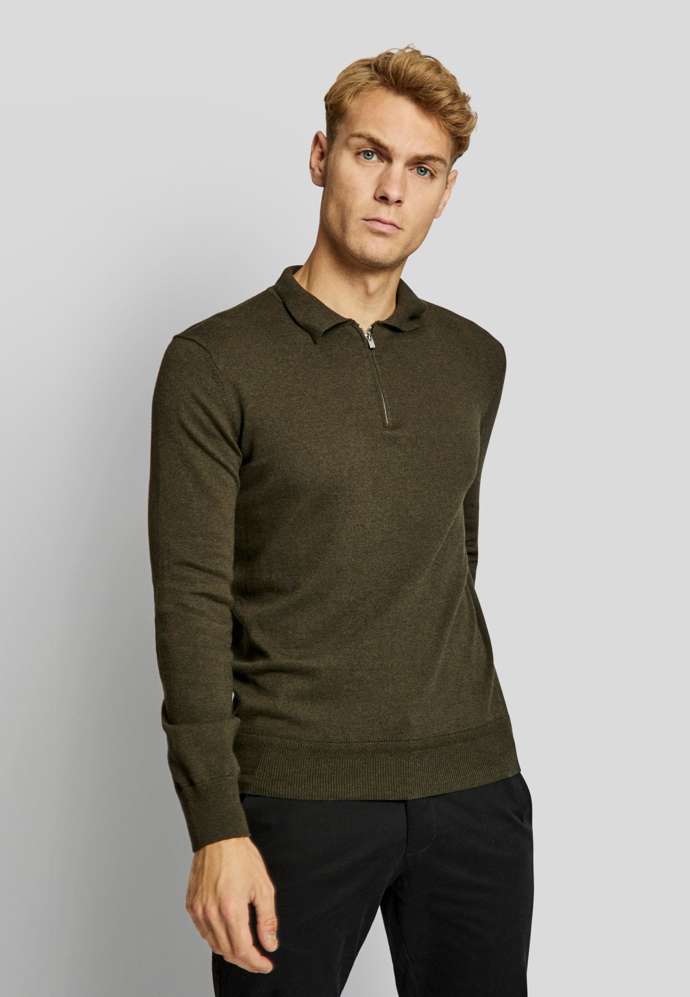 BS Marius regular fit stickad tröja - grön