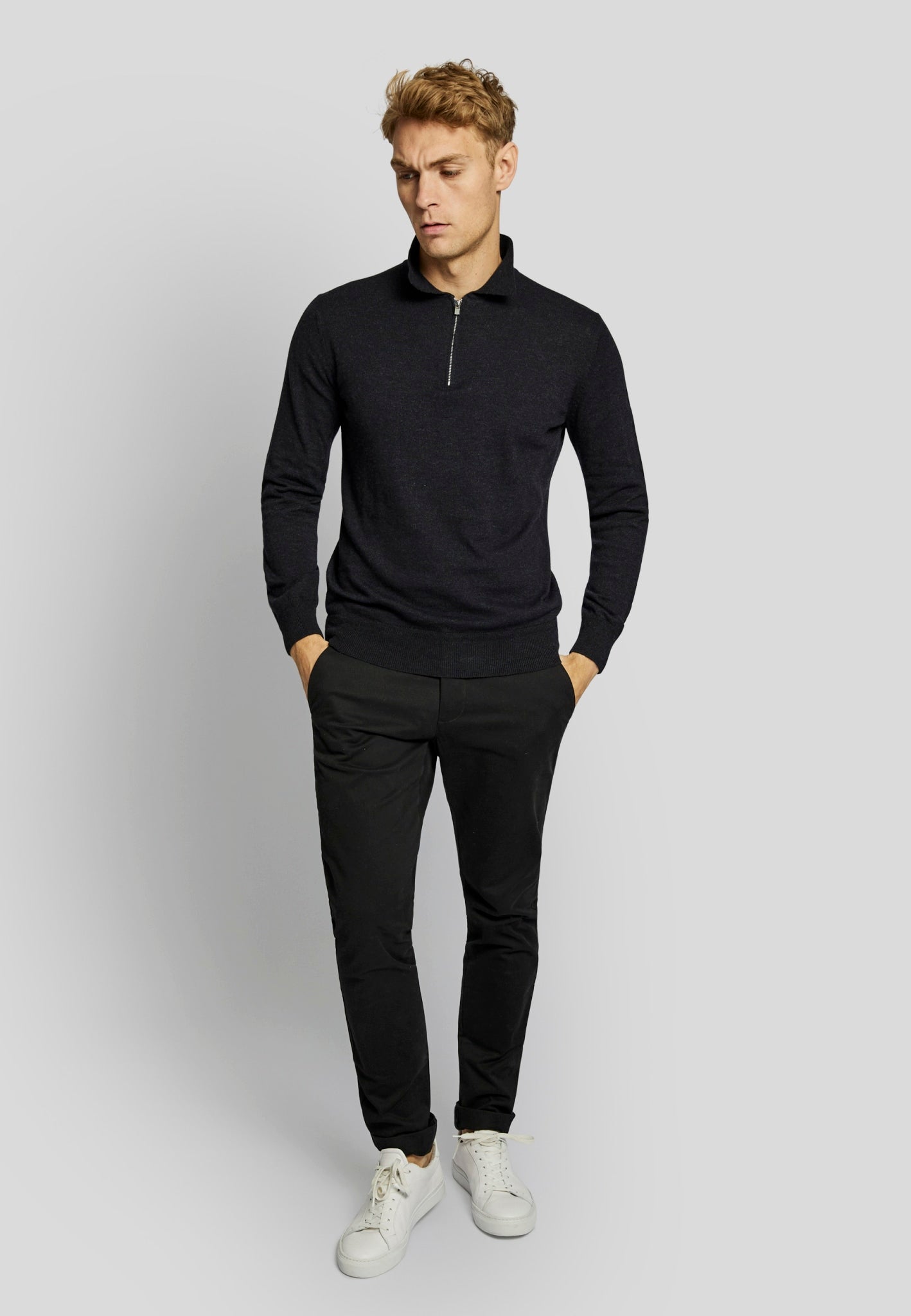 BS Marius regular fit Stickad tröja - Thunder