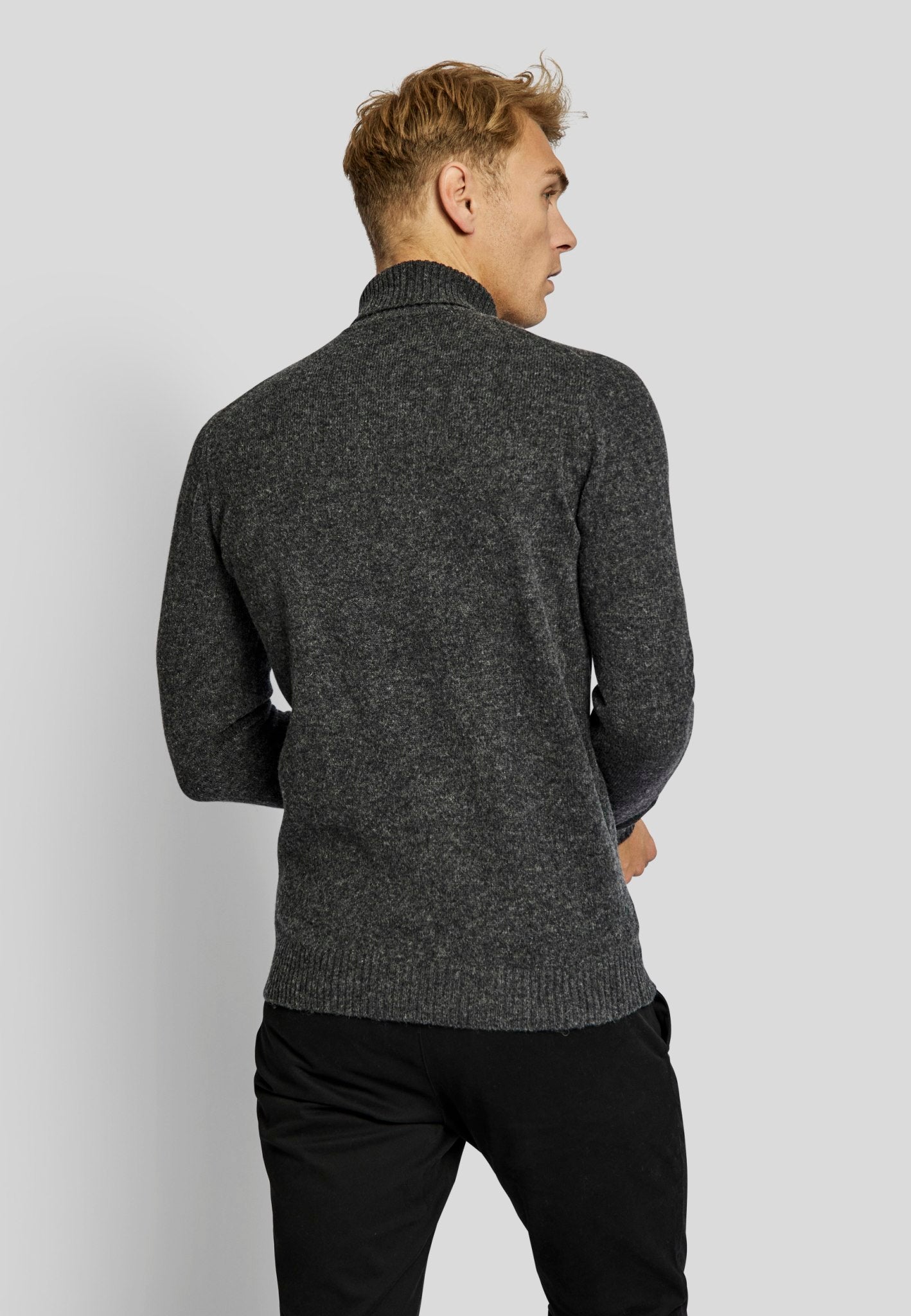 BS Villum regular fit Stickad tröja - Grå