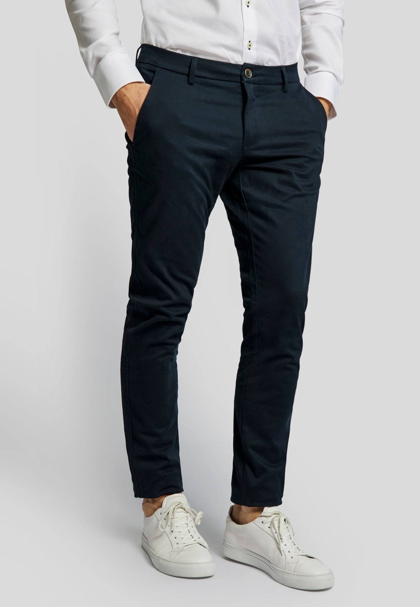 BS Oscar slim fit chinos - Marinblå