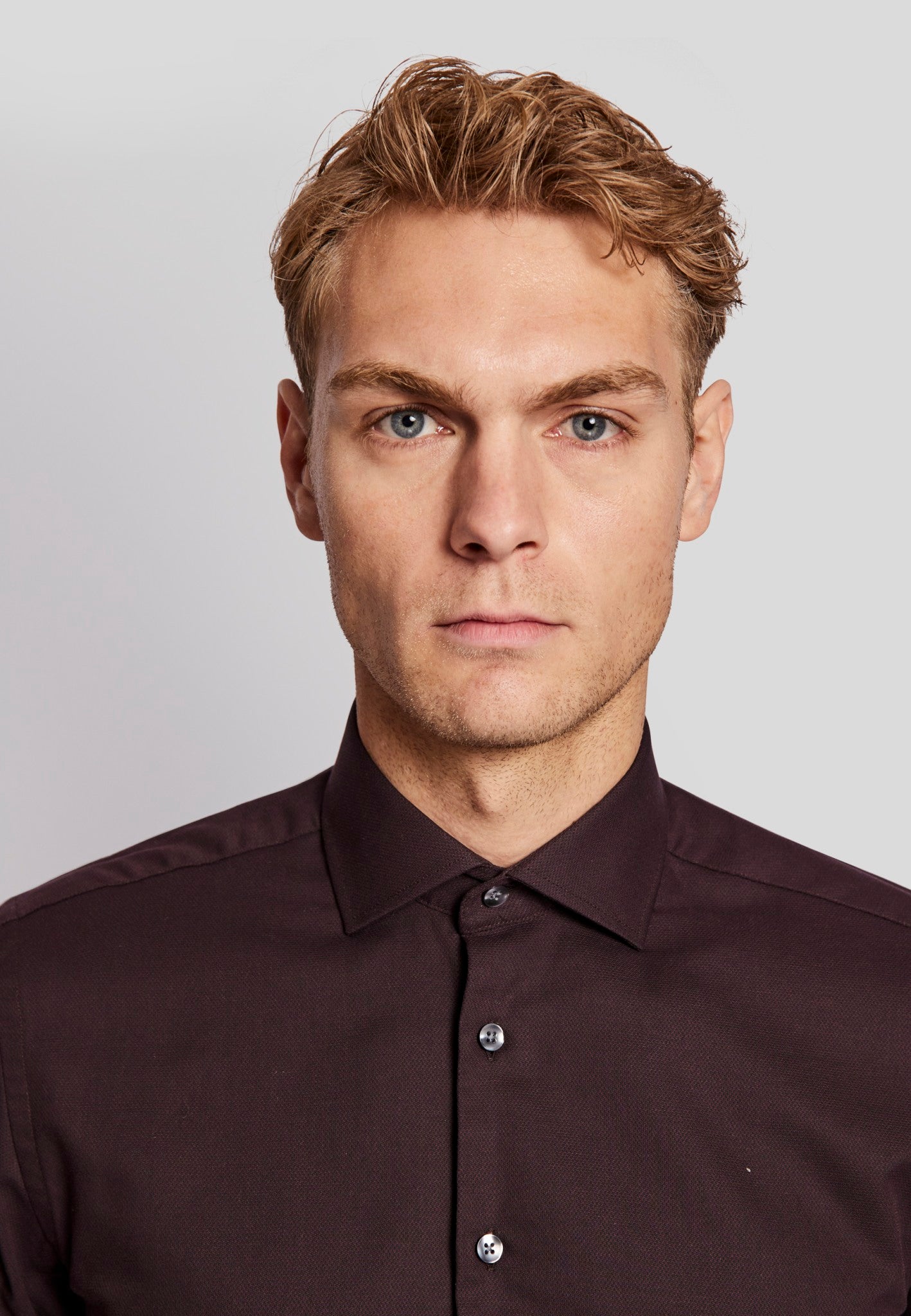 BS Denham slim fit Skjorta - Bordeaux