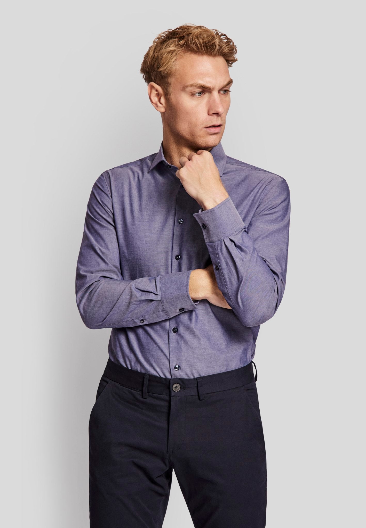 BS Dufresne slim fit Skjorta - Blue