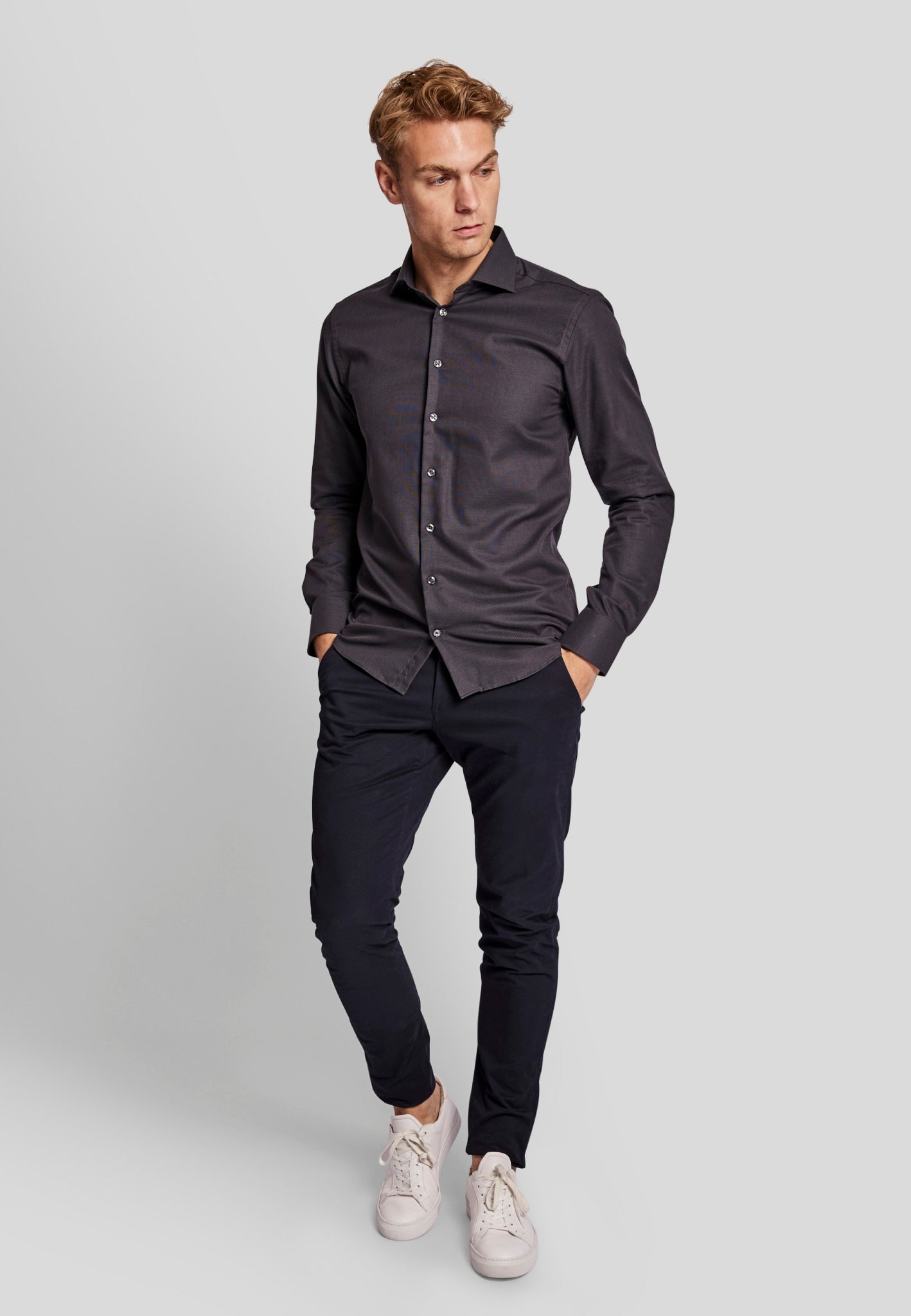 BS Dumo slim fit Skjorta - Charcoal
