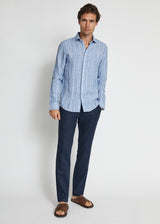 BS Lismore Casual Slim Fit Skjorta - Blue/Grey