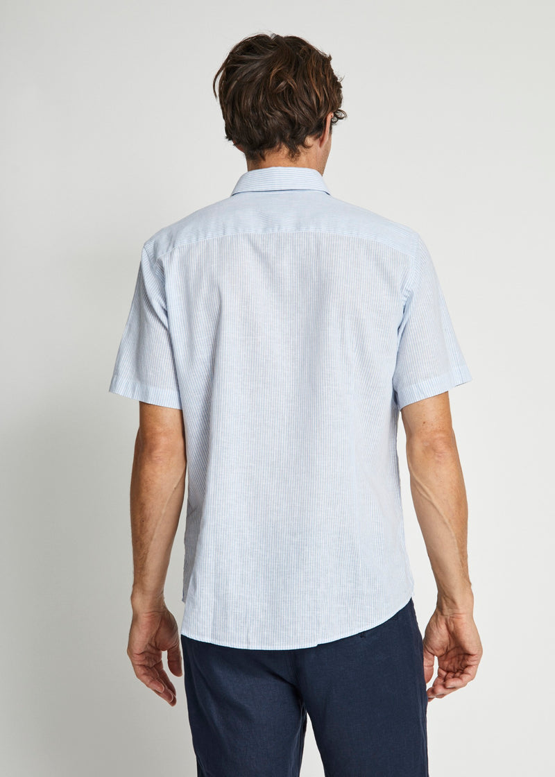 BS Gale Casual Modern Fit Skjorta - Light Blue/White