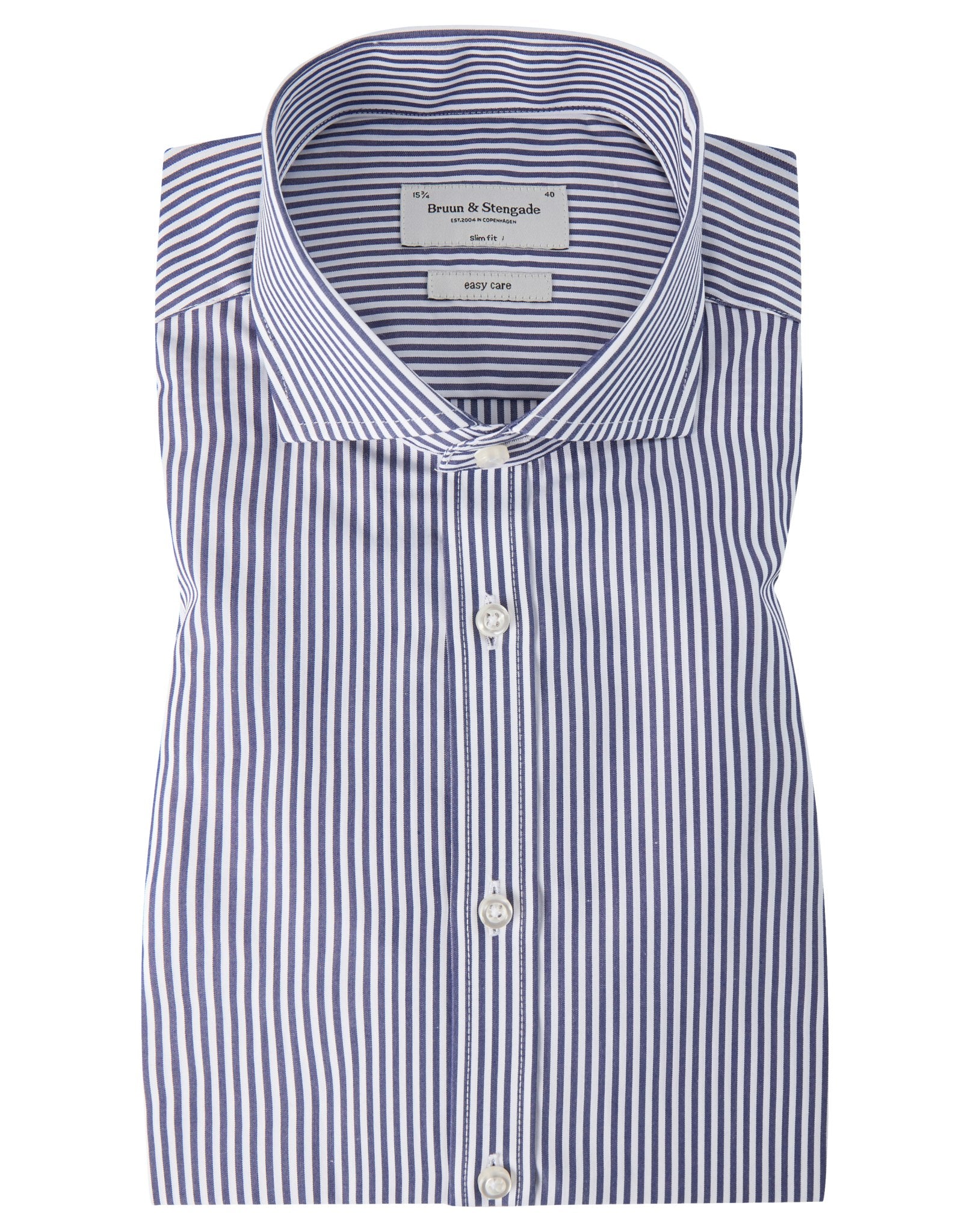 BS Matthew Slim Fit Skjorta Dark Blue - Dark Blue