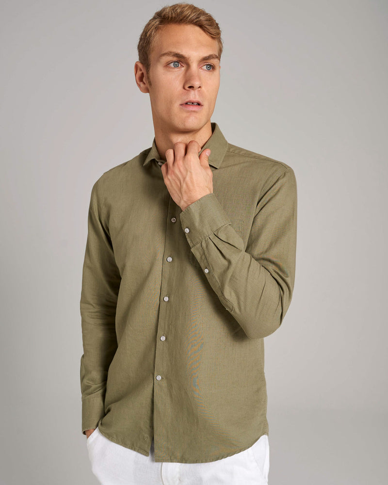 BS Daniel Casual Modern Fit Skjorta - Army