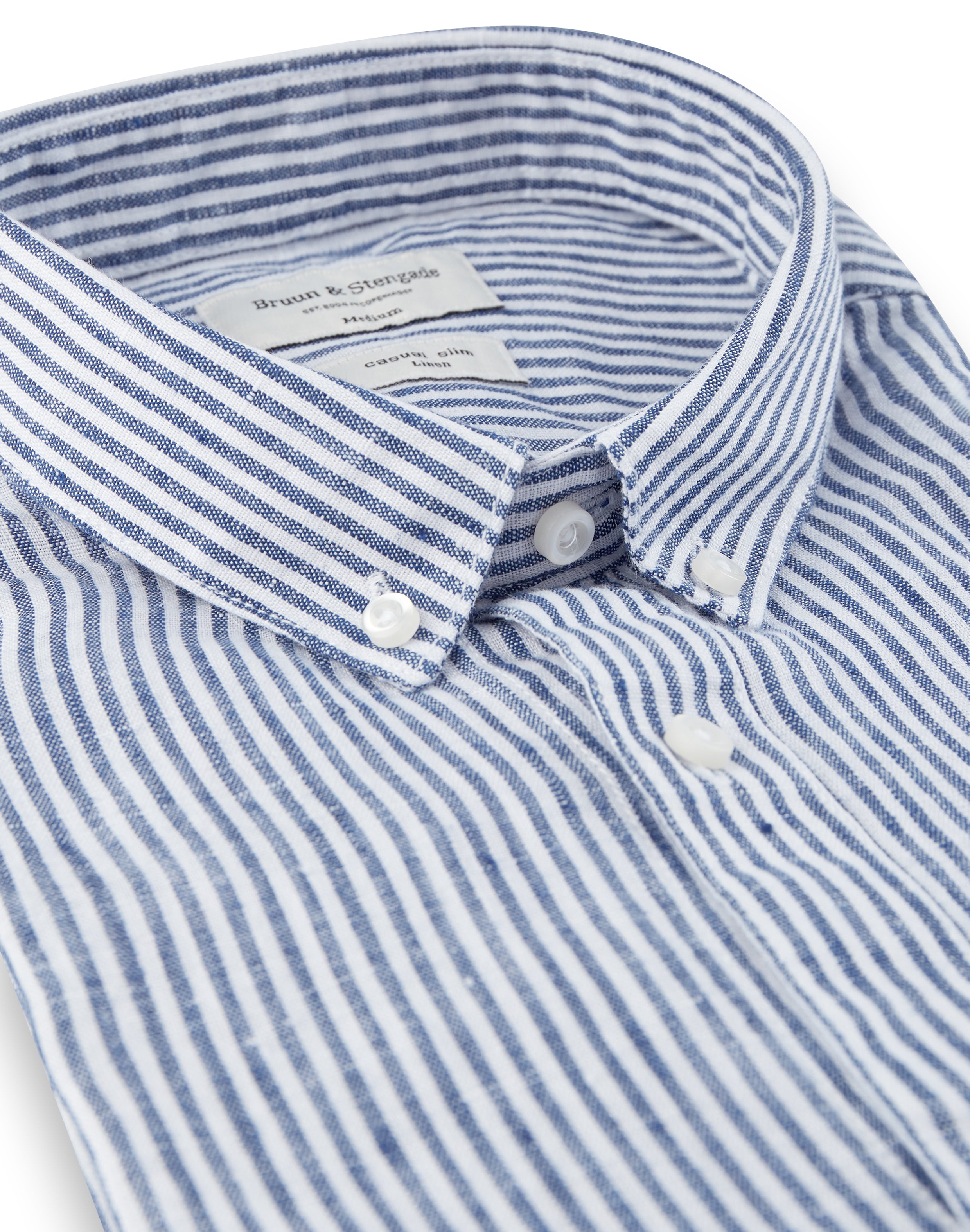 BS Saga Slim Fit Linneskjorta Mörkblå